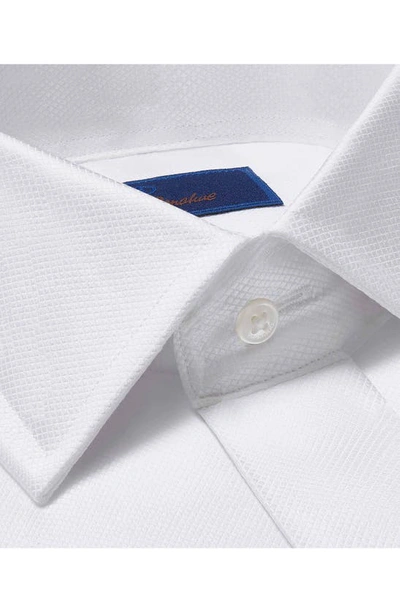 David Donahue Mens Solid Cotton Button-down Shirt In White