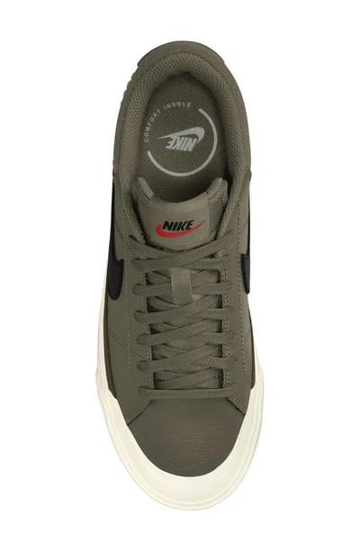 Shop Nike Court Legacy Lift Sneaker In Med Olive/ Black/ Sail
