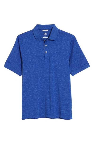 Shop Cutter & Buck Advantage Space Dye Jersey Polo In Dark Tour Blue