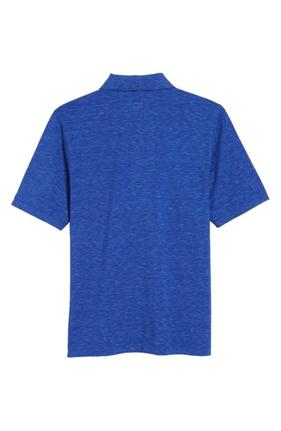 Shop Cutter & Buck Advantage Space Dye Jersey Polo In Dark Tour Blue