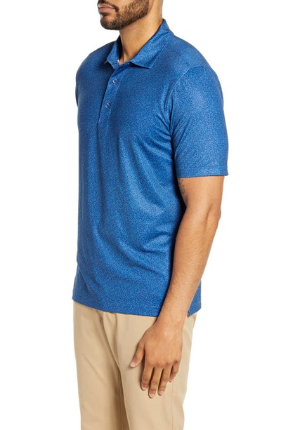 Cutter & Buck Pike Micro Floral Print Polo In Indigo