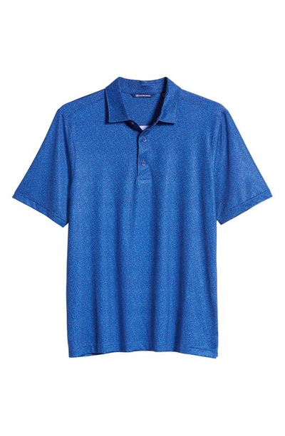 Cutter & Buck Pike Micro Floral Print Polo In Indigo