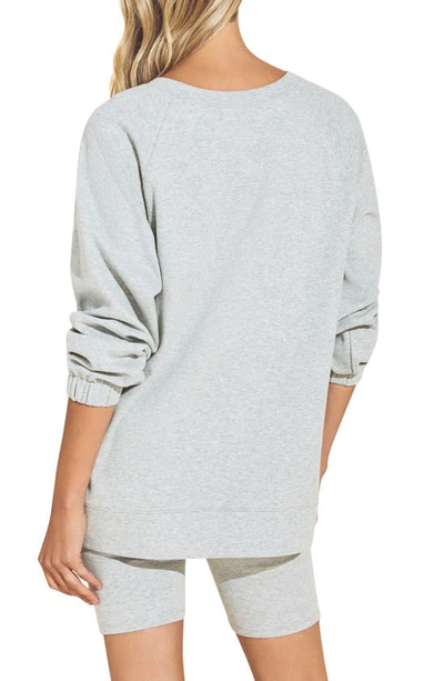 Shop Eberjey The Long Sweatshirt In Heather Grey