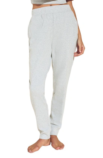 Shop Eberjey The Luxe Joggers In Heather Grey