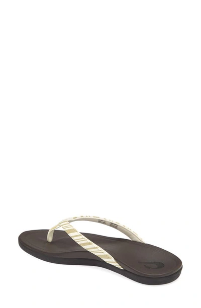 Shop Olukai Ho Opio Flip Flop In Clay / Stripe