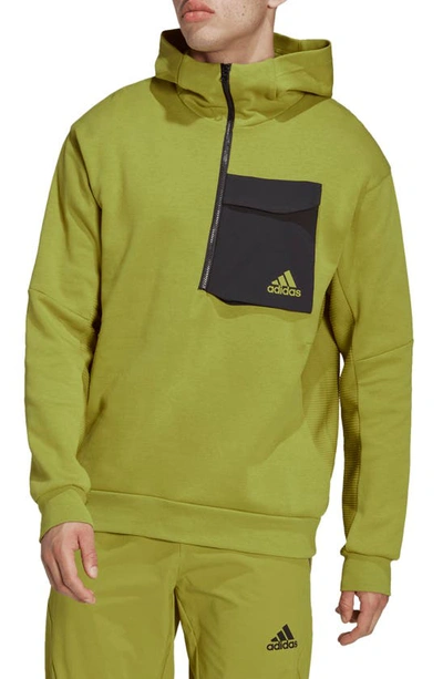 Adidas Originals Designed For Gameday Half Zip Hoodie In Puloli | ModeSens