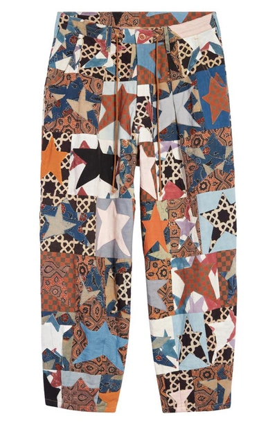 Shop Story Mfg. Star Patchwork Tapered Organic Cotton Drawstring Pants In Star Scraps Patchwork