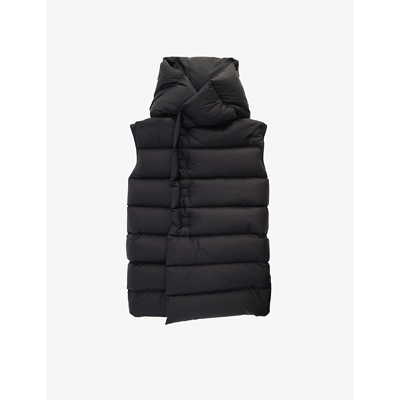 Shop Rick Owens Boys Black Kids Funnel-neck Quilted Shell-down Jacket 6-12 Years