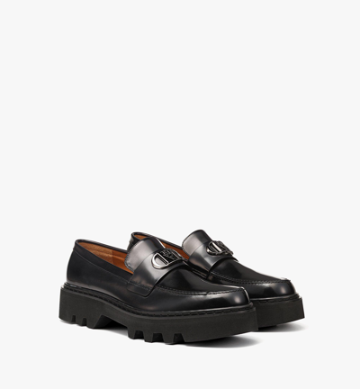 Shop Mcm Men's Mode Travia Loafers In Brushed Calf Leather In Black