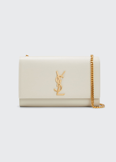 Shop Saint Laurent Monogram Ysl Medium Chain Shoulder Bag In White