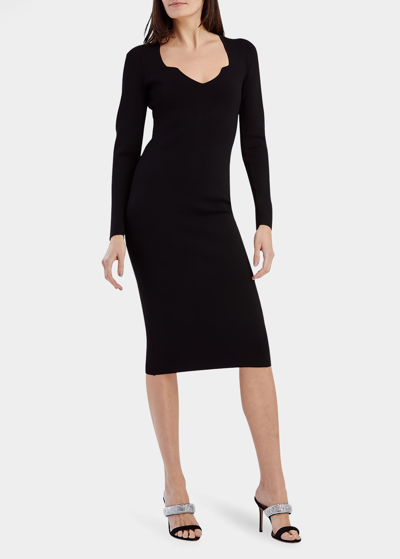 Shop Veronica Beard Imka Long Sleeve Cashmere Midi Dress In Black