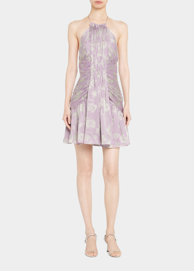 Shop Alexis Leina Devore Halter Mini Dress In Lilac