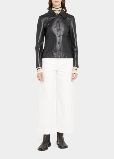 Shop Proenza Schouler White Label Tailored Leather Jacket In Black