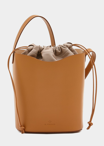 Shop Il Bisonte Roseto Vacchetta Leather Bucket Bag In Natural