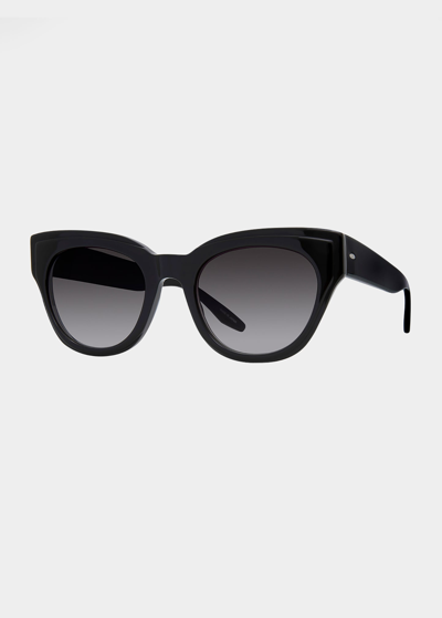 Shop Barton Perreira Lioness Acetate Cat-eye Sunglasses In Black Smolder