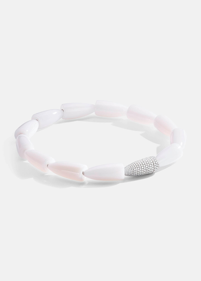 Shop Vhernier Calla White Agate Necklace With White Gold And Diamond Clasp