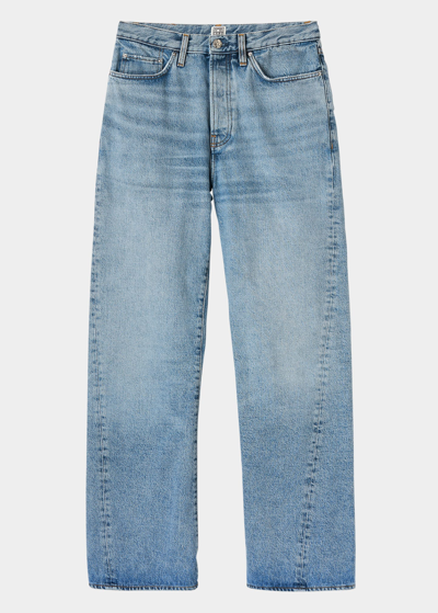 Shop Totême Twisted Seam Straight-leg Jeans In Blue Group