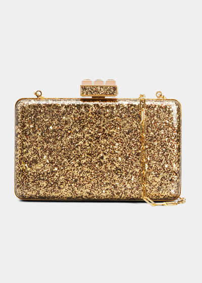 Shop Tom Ford Glitter Plexi Glass Clutch Bag In Gold
