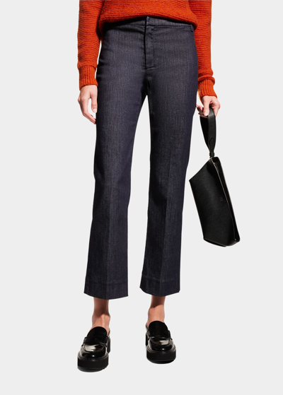 Shop Max Mara Don Straight-leg Trousers In Midnightblue