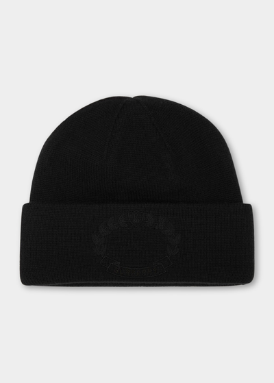 Shop Burberry Ghost Crest Cashmere Beanie In Black