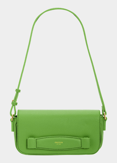 Shop Oroton Robyn Flap Leather Shoulder Bag In Garden