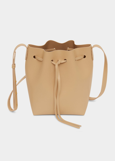 Shop Mansur Gavriel Mini Saffiano Leather Bucket Bag In Sand