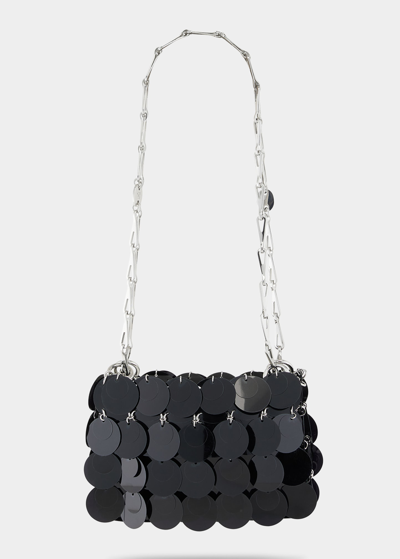 Shop Paco Rabanne Sparkle Nano Disc Shoulder Bag In P001 Black
