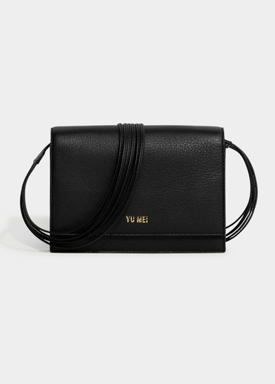 Shop Yu Mei Suki Napa Leather Clutch Bag In Black Deer Nappa