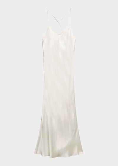 Shop Golden Goose Journey Maxi Slip Dress In Parchment