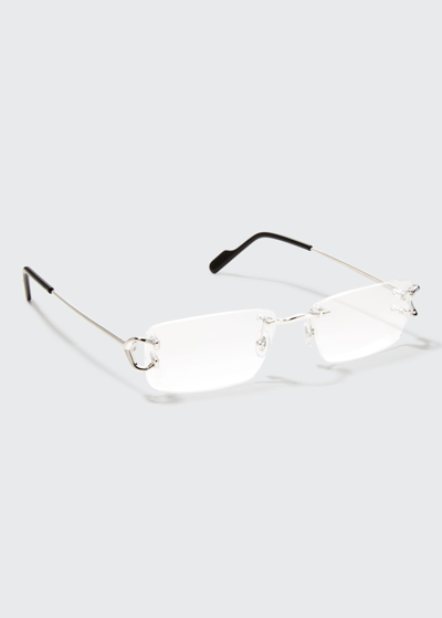 Shop Cartier Men's Rimless Metal Optical Glasses
