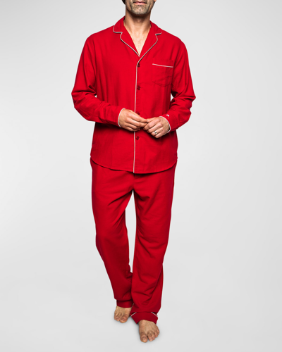 Shop Petite Plume Men's Classic Flannel Pajama Set, Red