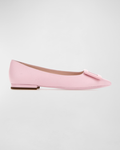Shop Roger Vivier Gommettine Buckle Ballerina Flats In Pink