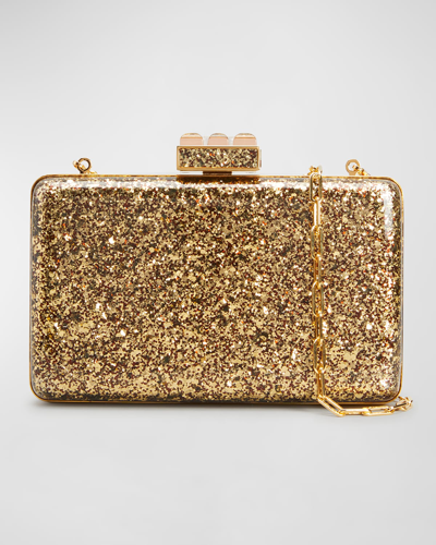 Shop Tom Ford Glitter Plexi Glass Clutch Bag In Gold