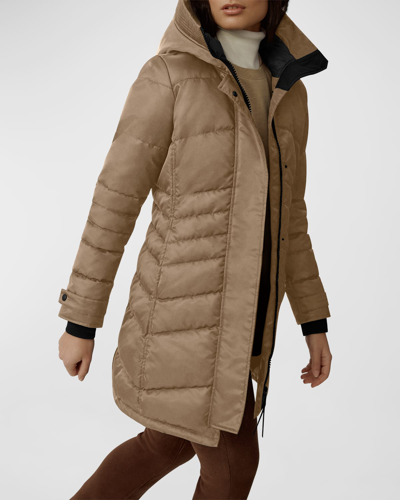 Shop Canada Goose Lorette Hooded Parka Jacket In Quicksand