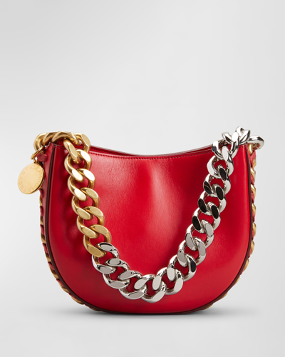 Shop Stella Mccartney Frayme Small Crossbody Bag In 6309 Red
