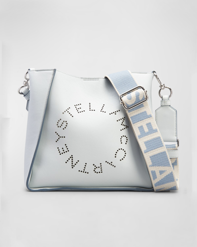 Shop Stella Mccartney Perforated Logo Alter Napa Crossbody Bag In 1257 Cloud
