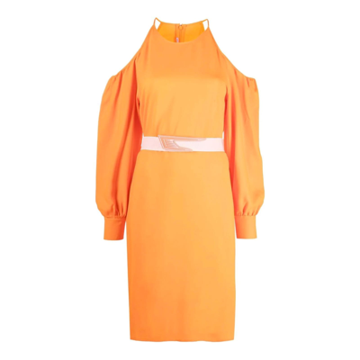Shop Stella Mccartney Off-shoulder Dress In Orange