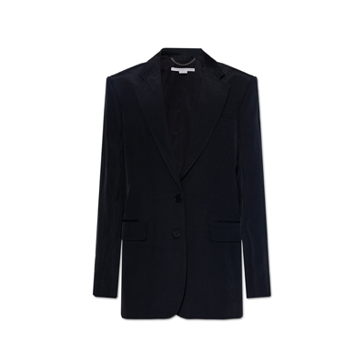 Stella Mccartney Linen Blend Blazer Jacket In Black