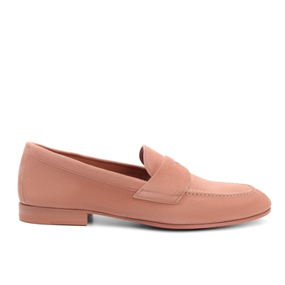 Shop Santoni Suede Loafers In Pink