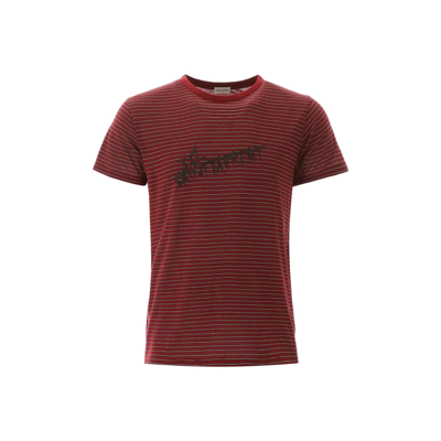 Shop Saint Laurent Cotton Logo T-shirt In Red