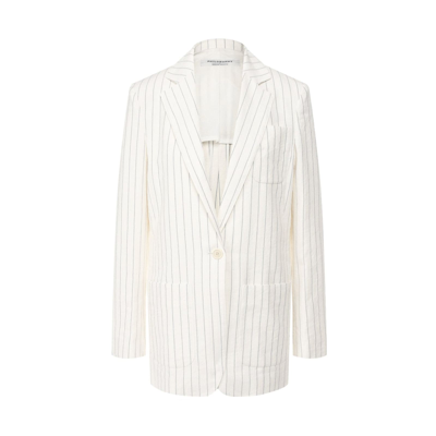 Shop Philosophy Di Lorenzo Serafini Cotton And Linen Blazer In White