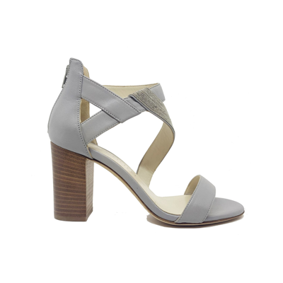 Shop Fabiana Filippi Leather Sandals In Gray