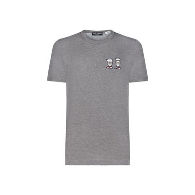 Shop Dolce & Gabbana Dg Family Patch T-shirt In Gray