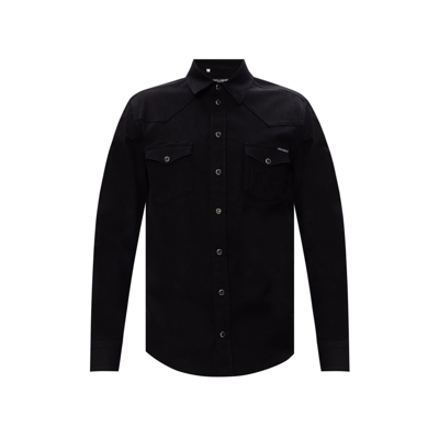 Shop Dolce & Gabbana Cotton Shirt In Black