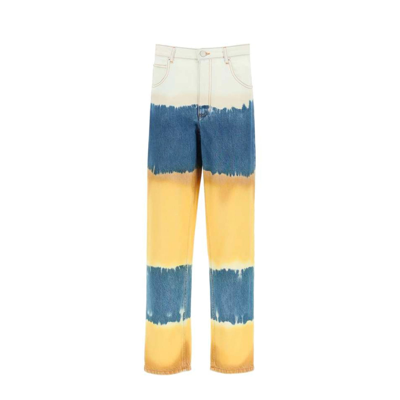 Shop Alberta Ferretti Oceanic Tie-dye Jeans In Blue