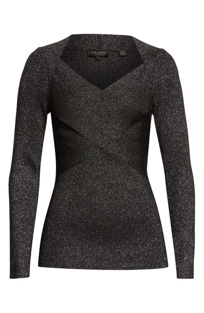 Shop Ted Baker Eloisy Slim Fit Sparkle Knit Sweater In Black