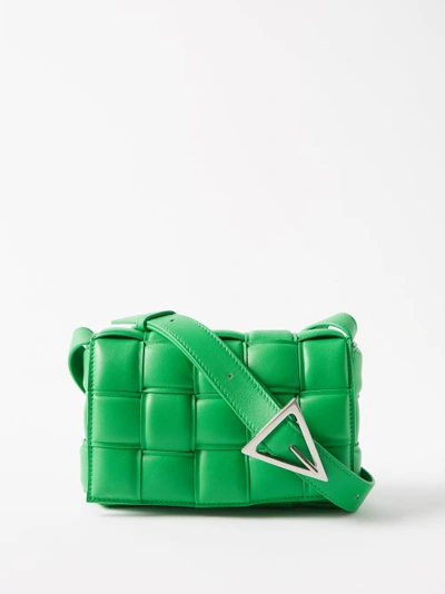 Green Cassette Intrecciato-leather cross-body bag