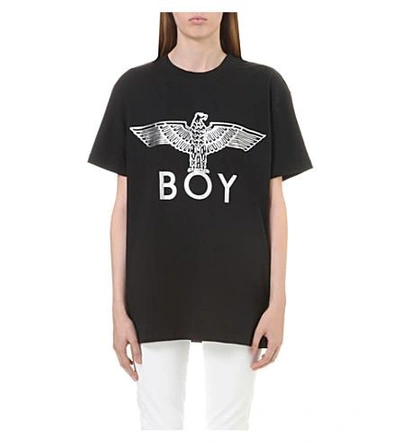 Shop Boy London Metallic Eagle Logo T-shirt In Black