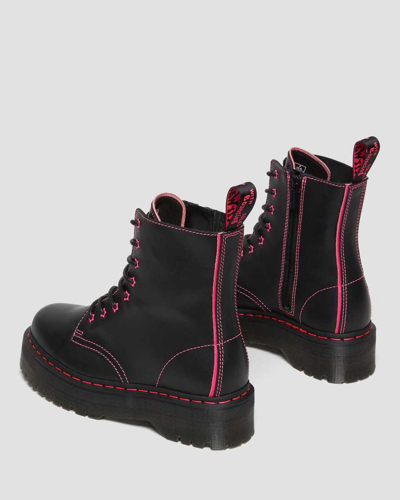 Shop Dr. Martens' Jadon Ii Boot Neon Star Leather Platforms Boots In Black,clash Pink