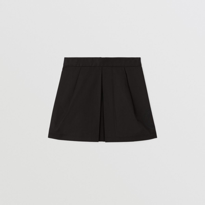Shop Burberry Childrens Logo Graphic Cotton Twill Skirt In Black